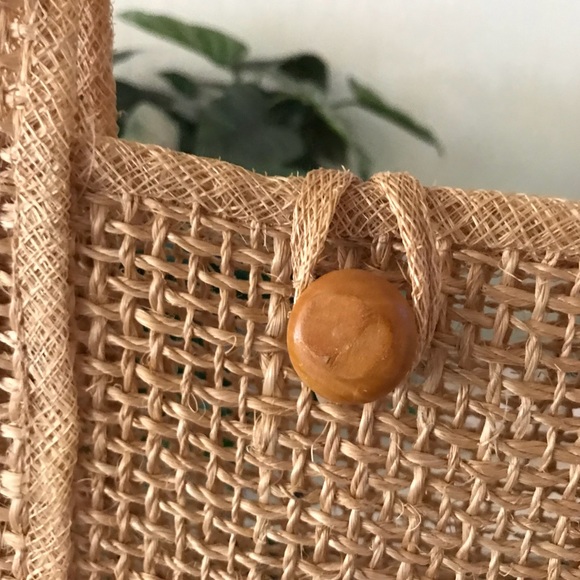 vintage straw market tote • vintage straw bag - Picture 4 of 5